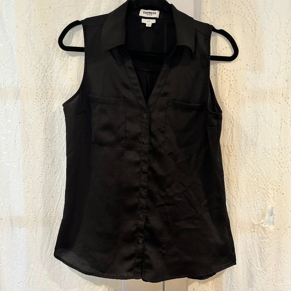 Express Sleeveless Portofino Top - Black
